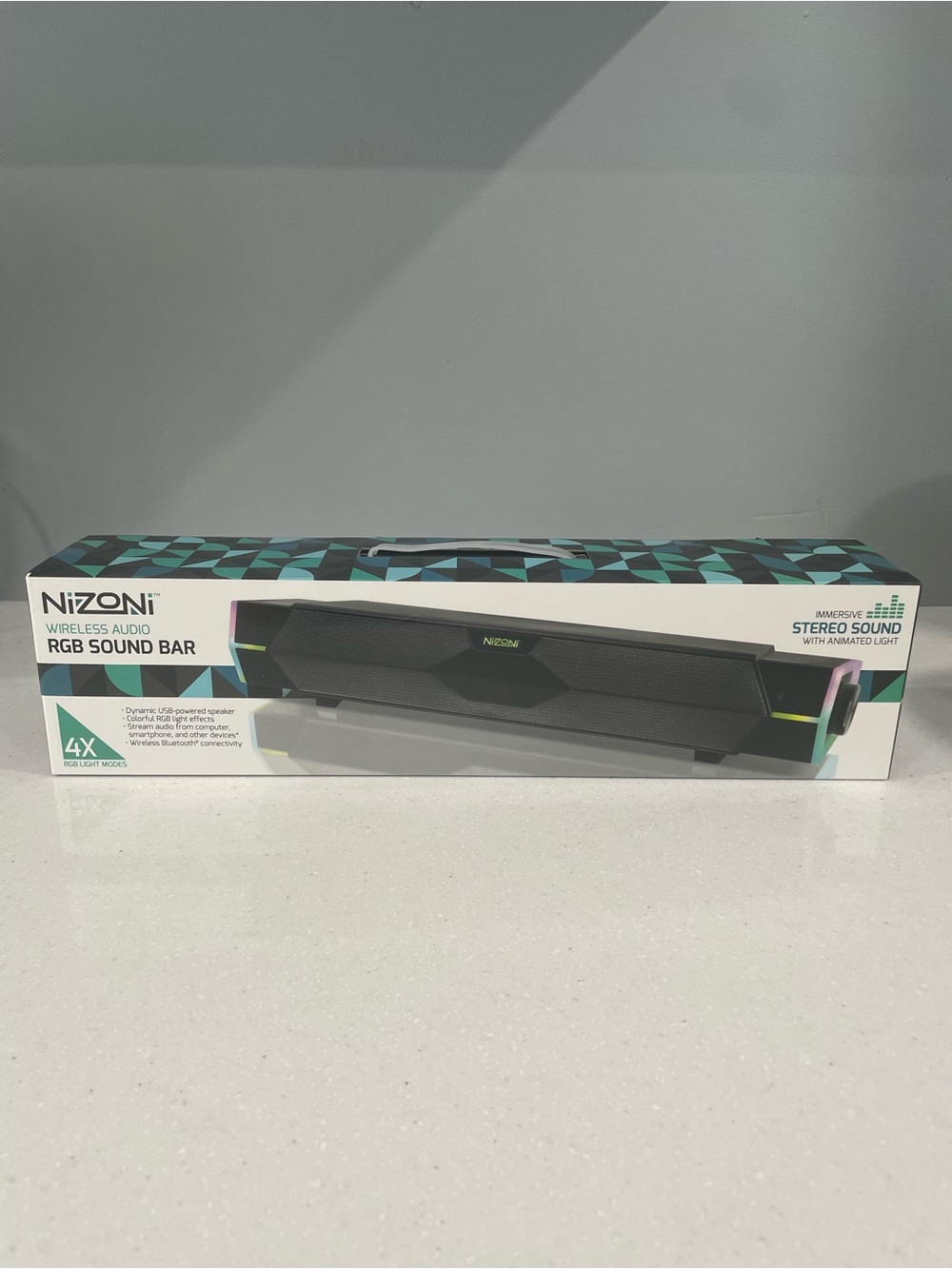 NIZONI Wireless Bluetooth RGB Sound Bar Stereo Speaker Gaming PC TV